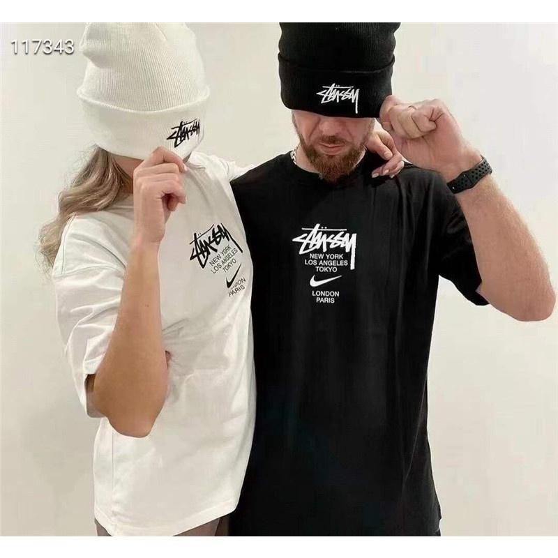 Áo Thun Cotton Tay Ngắn In Chữ STUSSY Thời Trang Cho Nam Nữ