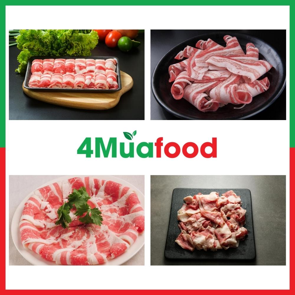 500gr Ba Chỉ Bò Mỹ cuộn loại 1 dùng thả lẩu - đóng khay hút chân không - 4Muafood - Thực Phẩm 4 Mùa