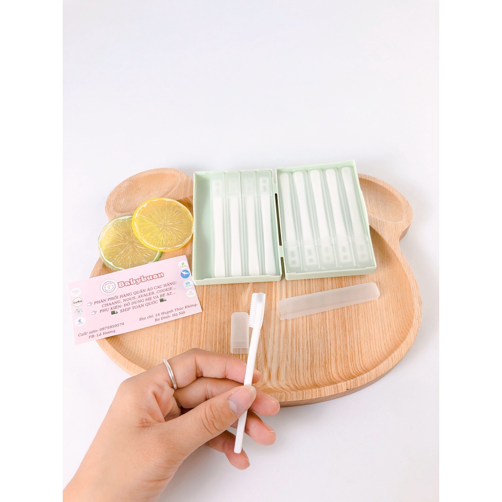 Bàn Chải Đánh Răng Lông Mềm Vcool ( Hộp 10 Chiếc ) Cho Bé 0-3 Tuổi 100% Silicon Cao Cấp  Babibu - BCV10