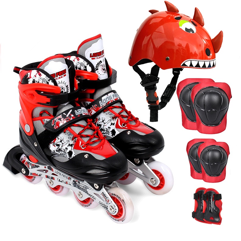Giày Trượt Patin LongFeng 906 - Spor bộ đầy đủ bảo hộ chân tay và mũ chính hãng