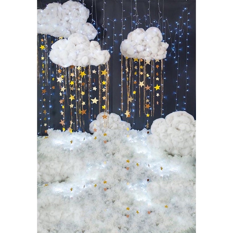 Dây treo sinh nhật garland hình ngôi sao, hình tròn 4 mét