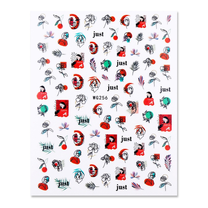 Sticker Tự Dính Họa Tiết Hoa Lá Trang Trí Móng Nghệ Thuật