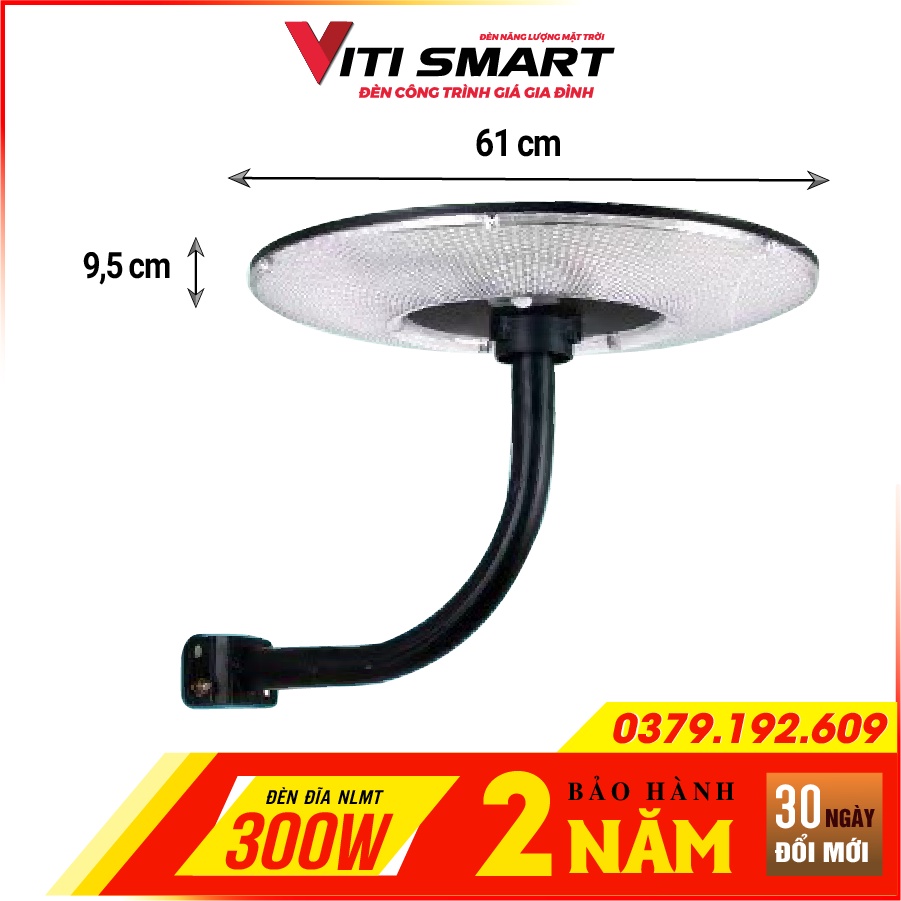 Đèn năng lượng mặt trời sân vườn dạng đĩa bay UFO công suất 200W/300W Chính Hãng Tiết Kiệm Điện tuổi thọ 10 năm