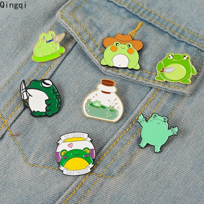 Ghim cài áo Miss Zoe hình ếch hoạt hình dễ thương