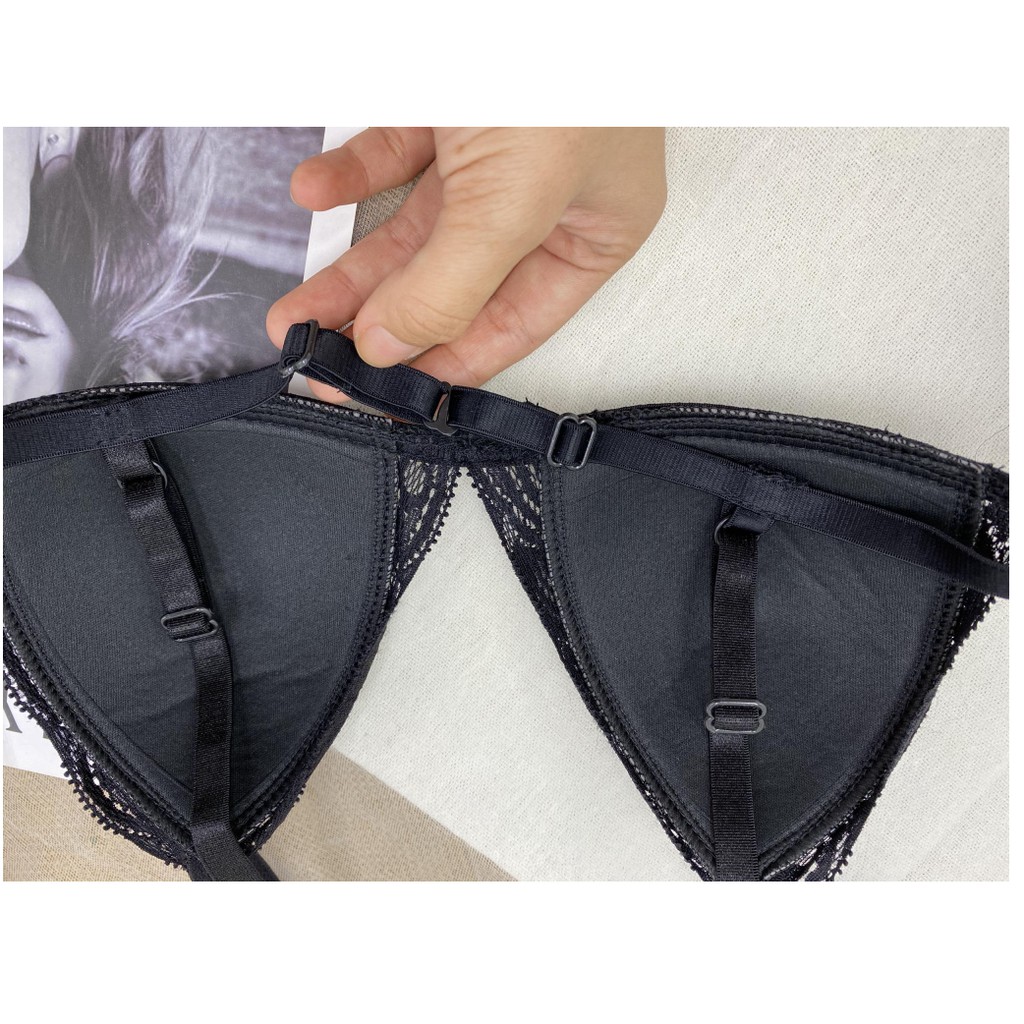[CHE TÊN] Bộ đồ lót ren đùi màu đen Bralette có mút mỏng cao cấp, mang vào cực thoải mái BRAHY 109 | BigBuy360 - bigbuy360.vn