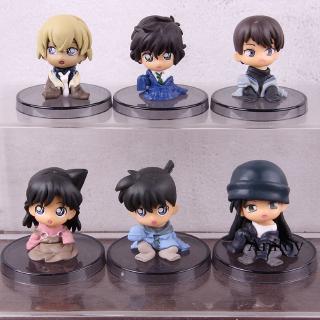 Set 6 mô hình nhân vật Haibara Amuro Toru Shinichi Kudo trong Thám tử lừng danh Conan dễ thương