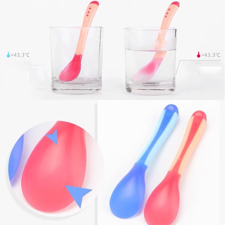 THÌA BÁO NÓNG -THÌA ĂN DẶM CHO BÉ THÔNG MINH CẢM ỨNG NHIỆT AN TOÀN CHO BÉ