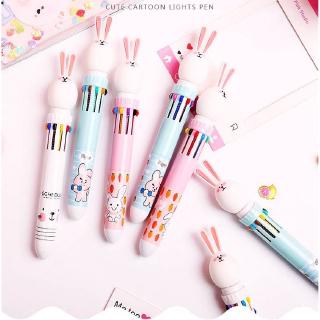 Bút bi bấm 10 màu hình chú thỏ xinh xắn tiện dụng