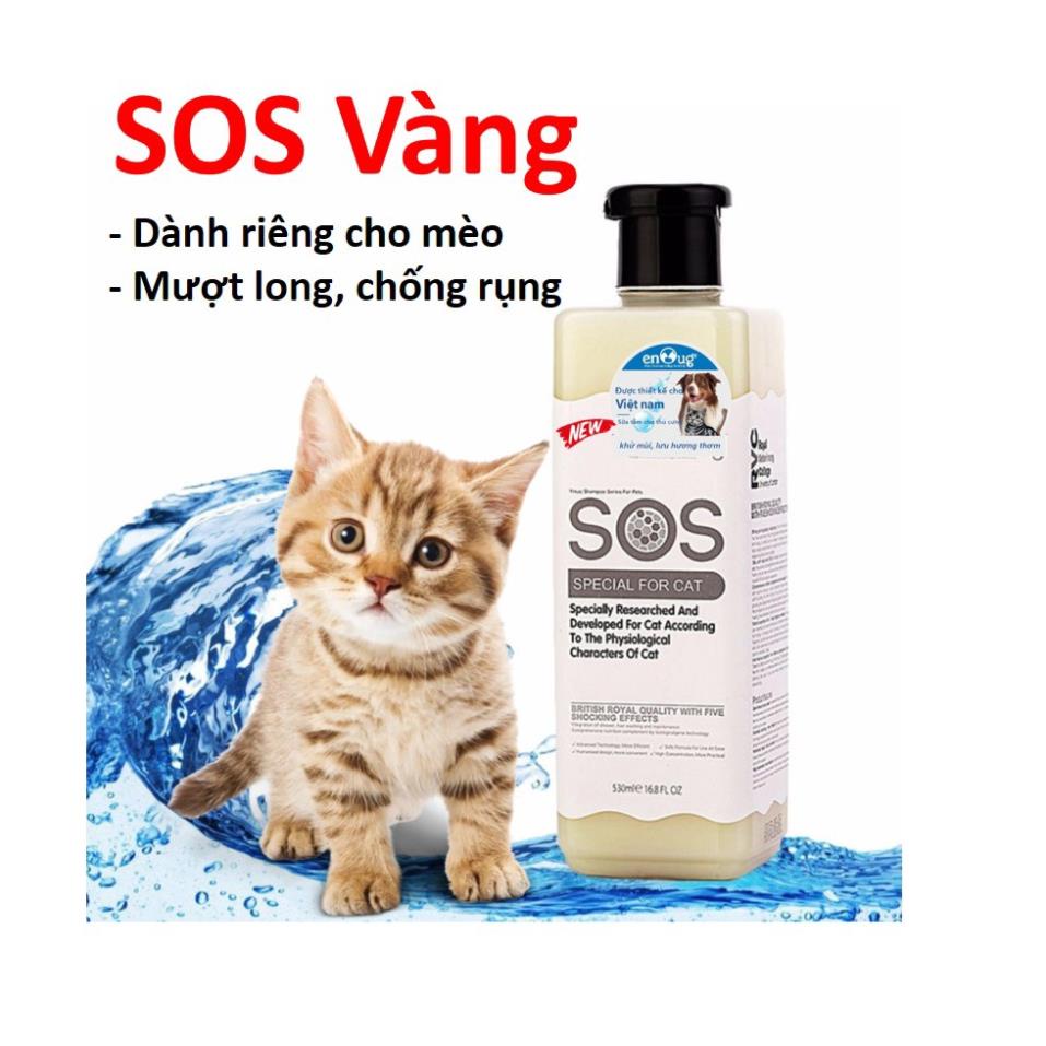 Sữa Tắm SOS cho chó mèo 530ml loại SOS Xanh Ngọc làm mượt lông