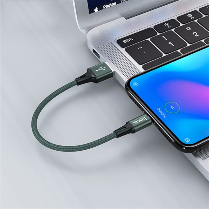 Cáp sạc nhanh Hoco DU10 Pro dây dù 3.0A, cổng kết nối Micro Usb, dài 0.25m