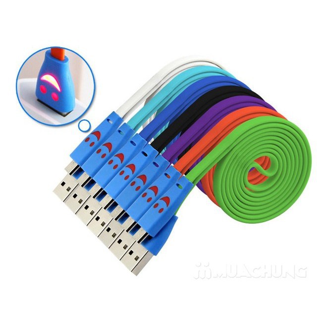 Cáp adroid mặt cười có đèn led xịn