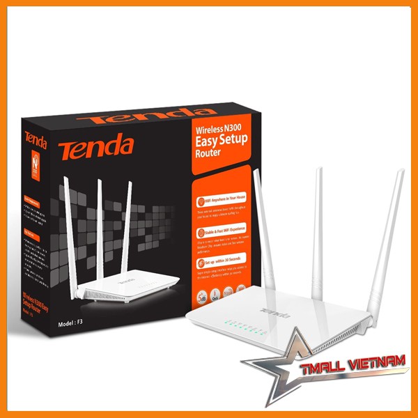 Thiết bị phát sóng WIFI TENDA F3 - 3 anten tốc độ 300M (Trắng)