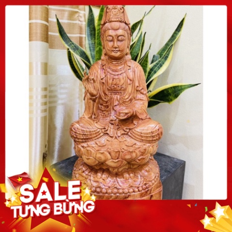 [GIA RE] Tượng phật quan âm bồ tát gỗ hương cao 40cm