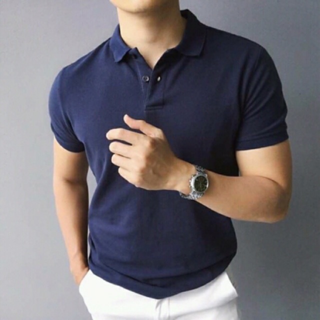 Áo thun Polo GẤU 194 Trơn Unisex vải cá sấu mè Poly co dãn 4 chiều dày dặn form gerular fit | BigBuy360 - bigbuy360.vn