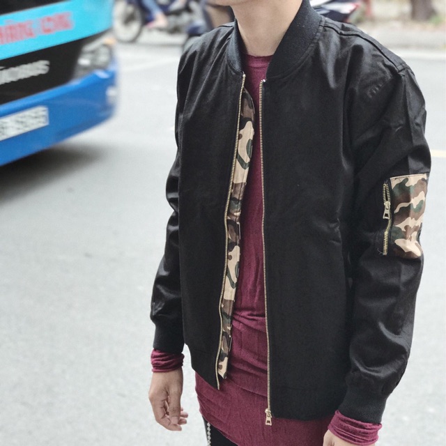 ‼️XẢ KHO SẬP GIÁ‼️ BOMBER BLACK CAMO😝😝