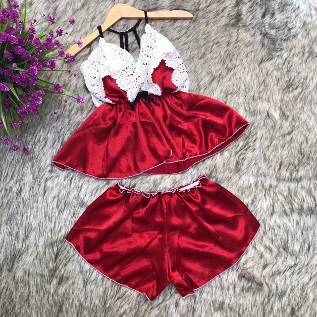 [SALE 35%] Đồ ngủ lụa ren hoa trắng có mút | BigBuy360 - bigbuy360.vn