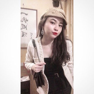 Áo dạ tweed đính ngọc