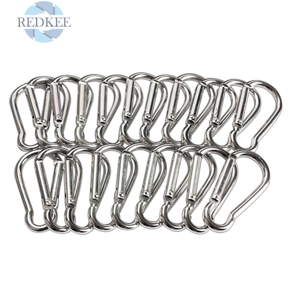 Set 20 móc khóa carabiner chất liệu nhôm màu bạc chất lượng cao