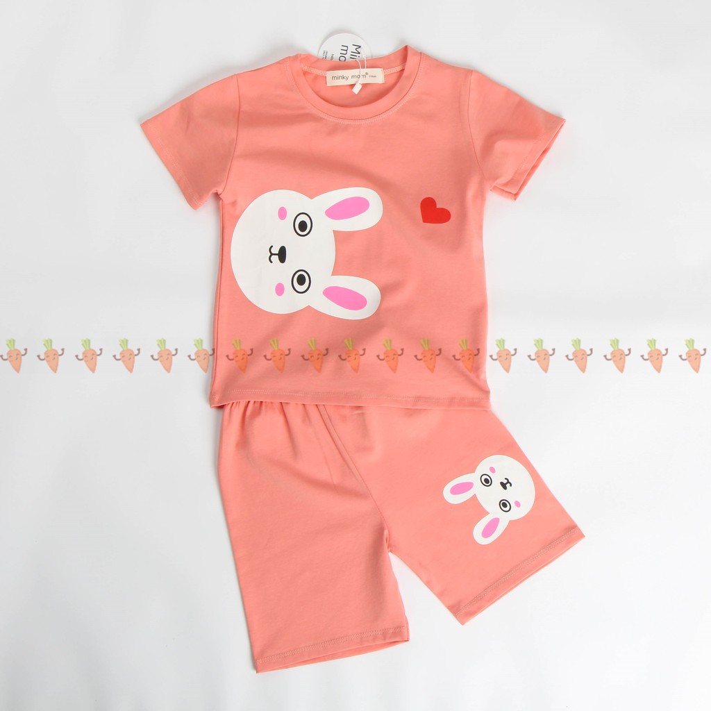 [SALE] Bộ Cộc Tay Bé Trai, Bé Gái Minky Mom Vải Cotton 100% Họa Tiết Động Vật, Đồ Bộ Cho Bé Mặc Nhà Mùa Hè MKM2113