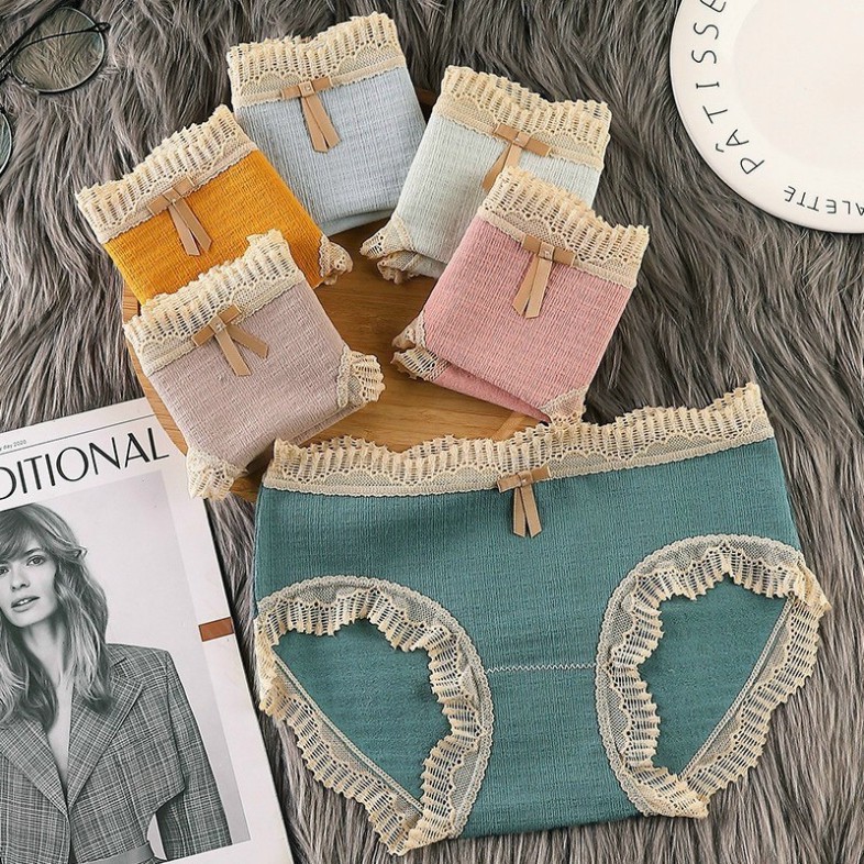 Quần Lót Nữ SAM SAM Chất Cotton Gân Tăm Phối Ren 257