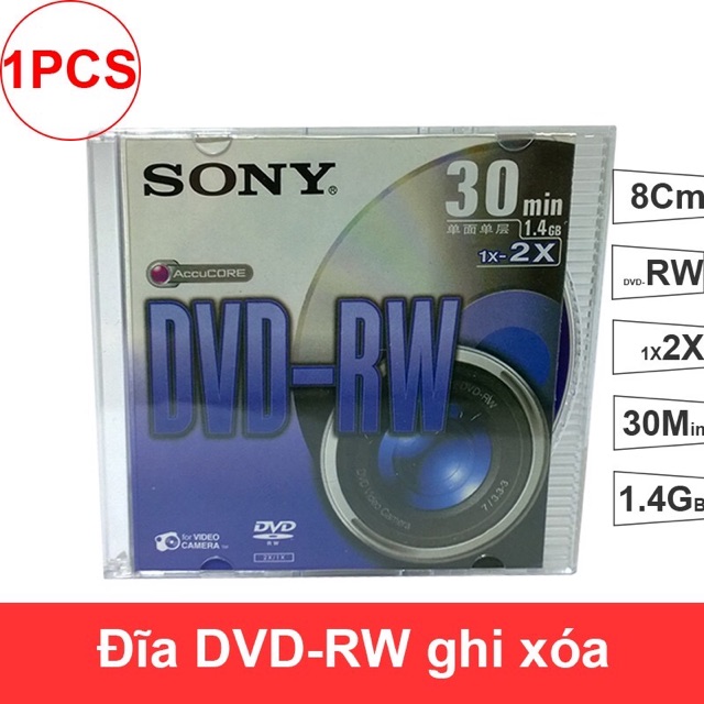 Đĩa trắng DVD-RW Sony ghi xoá