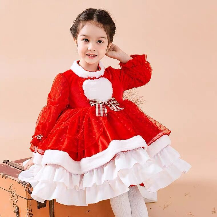 Đầm Công Chúa Phối Ren Xếp Tầng Phong Cách Lolita Cho Bé Gái Dịp Giáng Sinh / Năm Mới | BigBuy360 - bigbuy360.vn