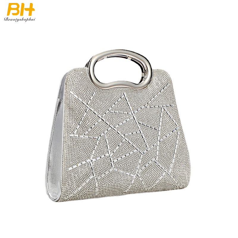 Túi Xách Da PU Đính Đá Lấp Lánh Phong Cách Âu Mỹ Cho Nữ