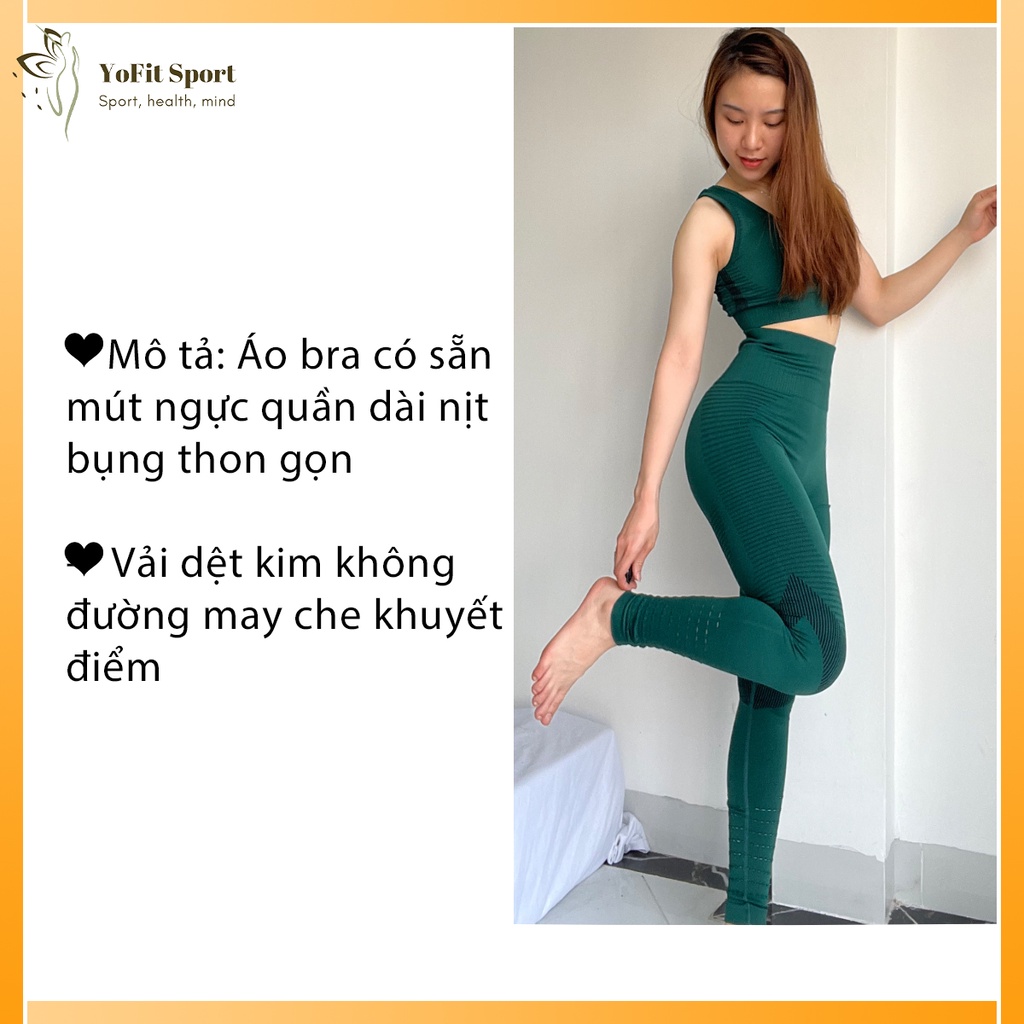 ĐỒ TẬP GYM NỮ BỘ ĐỒ TẬP YOGA QUẦN DÀI ÁO BRA-Y04