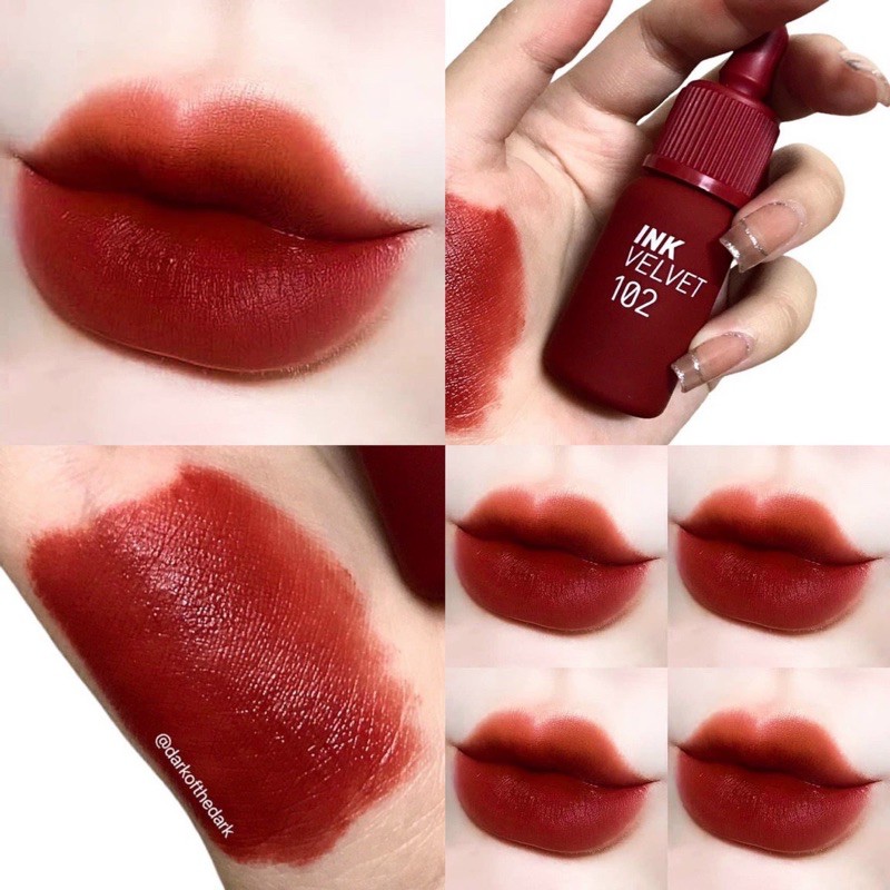 (Màu mới 101,102,103)Son kem lì INK VELVET peripera 4g màu mới