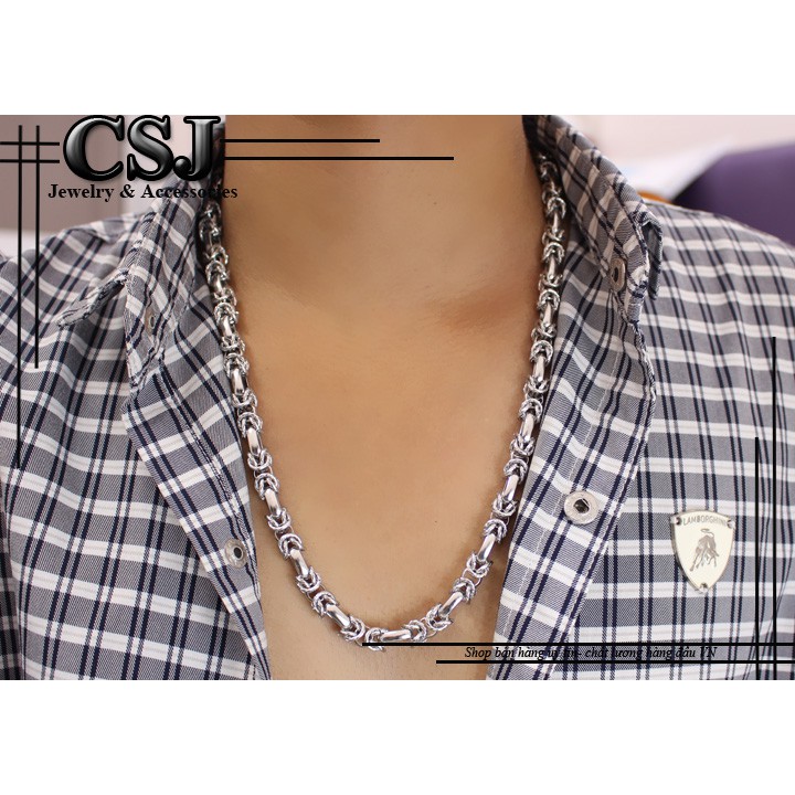 DÂY CHUYỀN INOX NAM CÁ TÍNH TO 8MM ĐẸP KHÔNG ĐEN