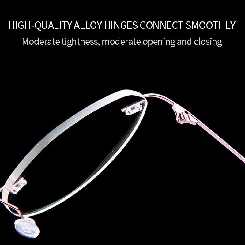 Mắt Kính Gọng Tròn Bằng Titan Không Viền Phong Cách Retro Thời Trang