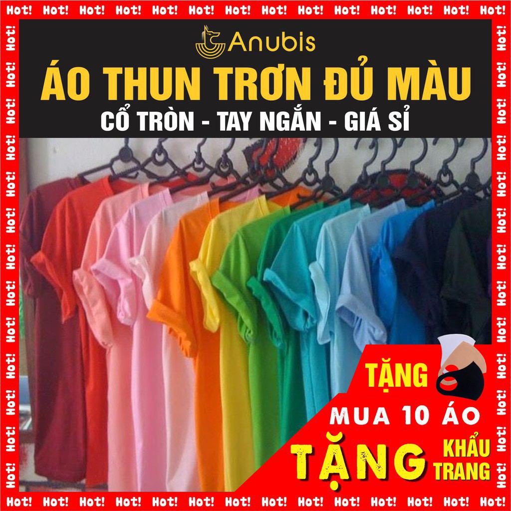 ÁO THUN TRƠN NHIỀU MÀU NAM NỮ CỔ TRÒN TAY NGẮN | BigBuy360 - bigbuy360.vn