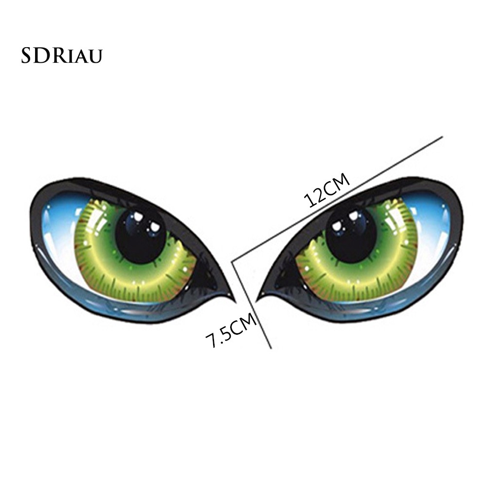 Miếng sticker dán kính chiếu hậu xe ô tô hình đôi mắt