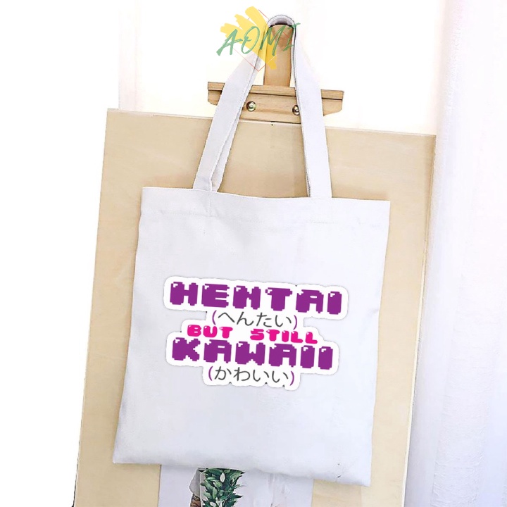 [Nhiều mẫu Đẹp] TÚI VẢI ĐEO VAI JAPAN TOTE CANVAS BAG CÓ KHÓA KÉO SIZE LỚN 33x38cm AOMIVN PHONG CÁCH CÁ TÍNH HOT TREND A