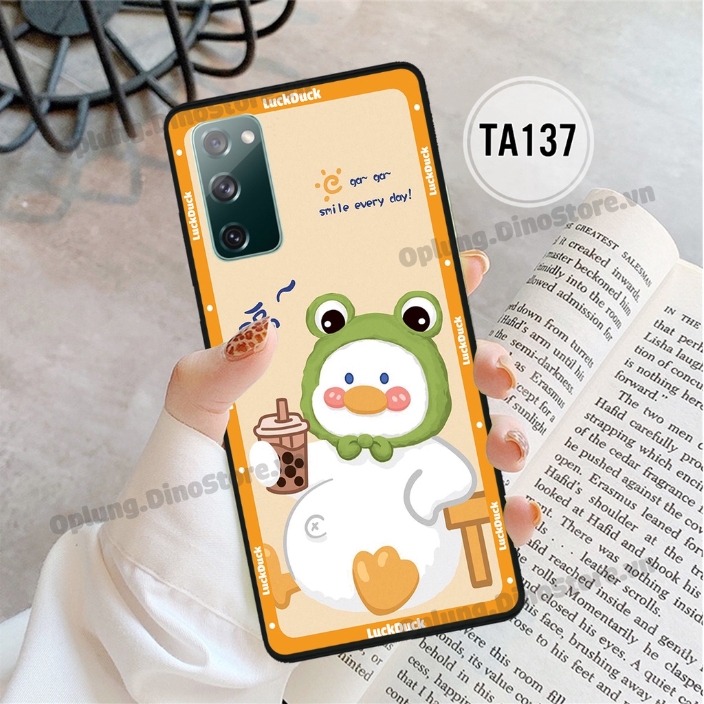 Ốp lưng Samsung S20/S20+/S20 Plus/S20 Ultra/S20 FE in hình chú vịt vui vẻ may mắn, Lucky Duck dễ thương bảo vệ camera.