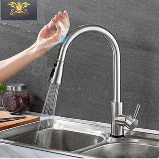 Vòi rửa chén , vòi rửa bát cảm ứng inox 304 nóng lạnh kéo dài đầu