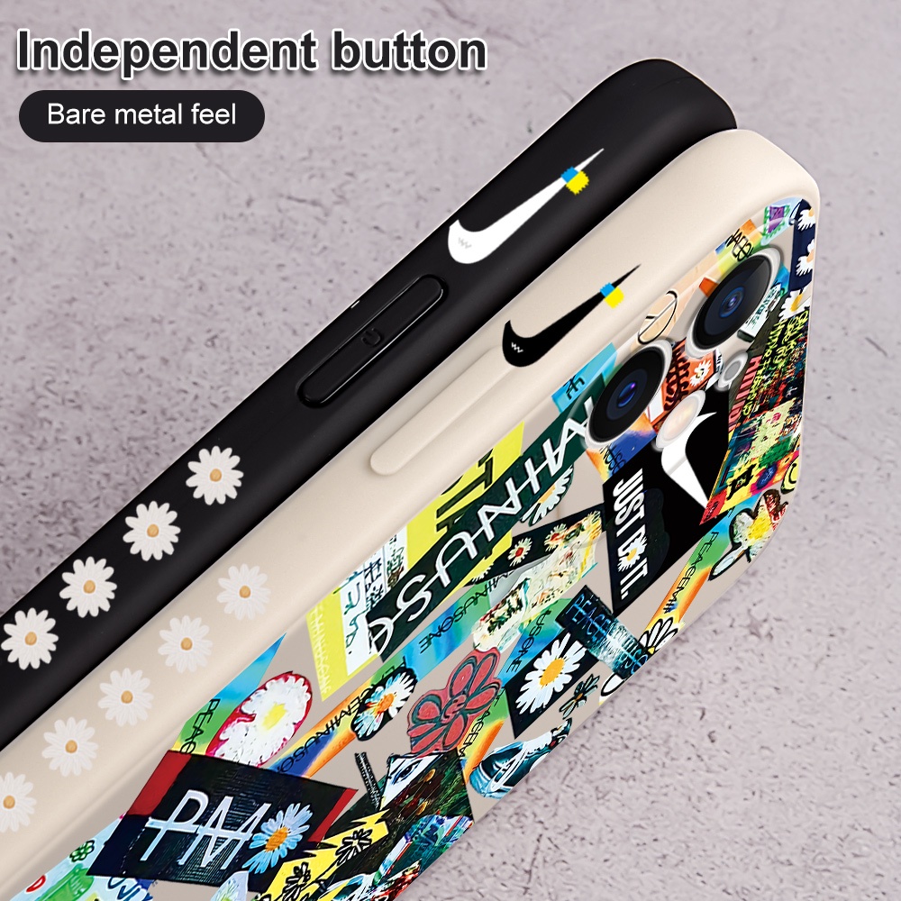 Ốp Điện Thoại Mềm Họa Tiết Hoa Cúc Phong Cách Graffiti Cho iPhone 11 12 13 Pro Max 12 13 #K064