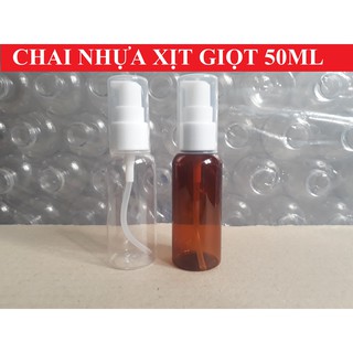 Chai xit ấn giọt 50ml chai lọ nhựa chiết mỹ phẩm du lịch