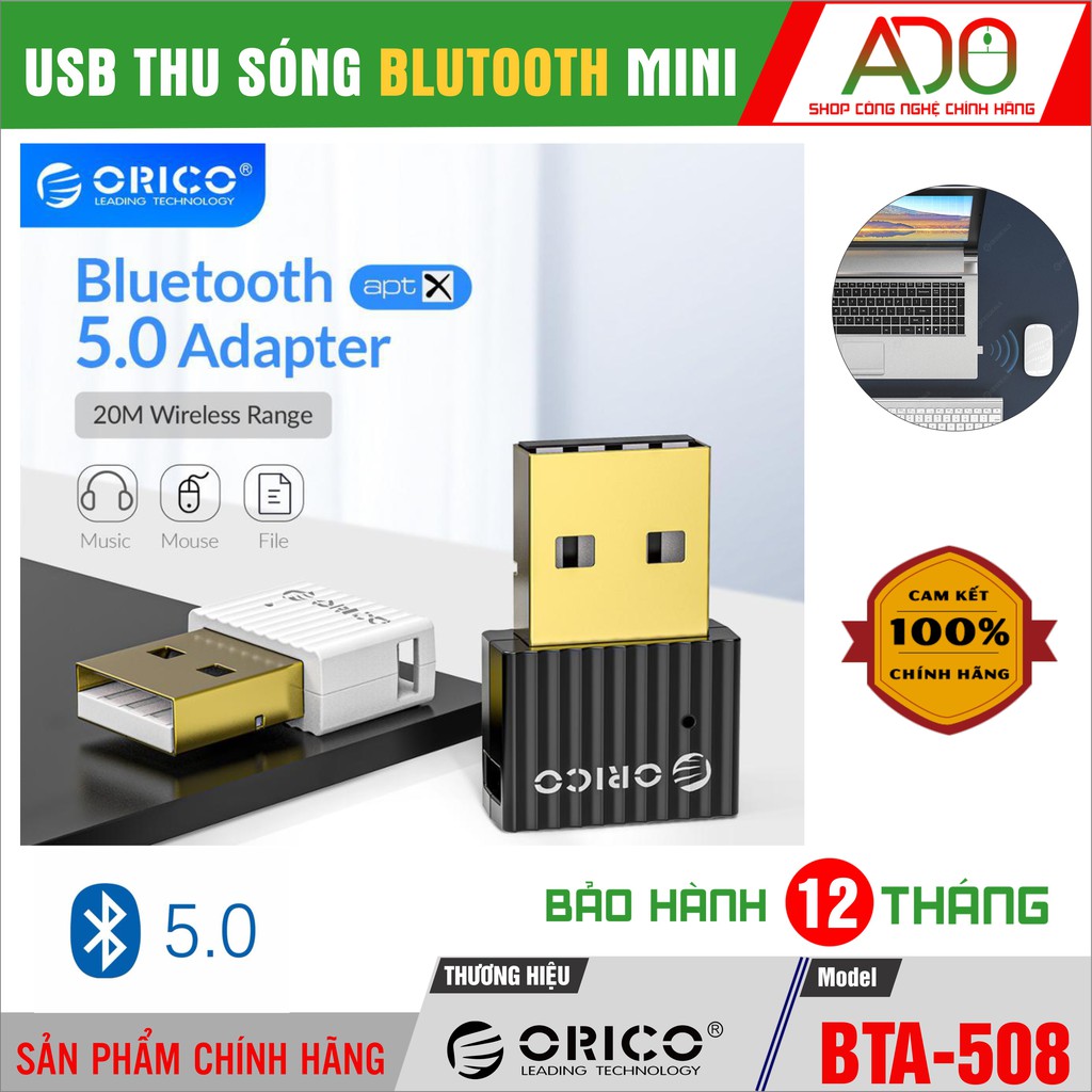 Bluetooth USB BTA 508 - Kết nối máy tính với các thiết bị có Bluetooth(Loa,phím,chuột,điện thoại...) - Chính hãng Orico