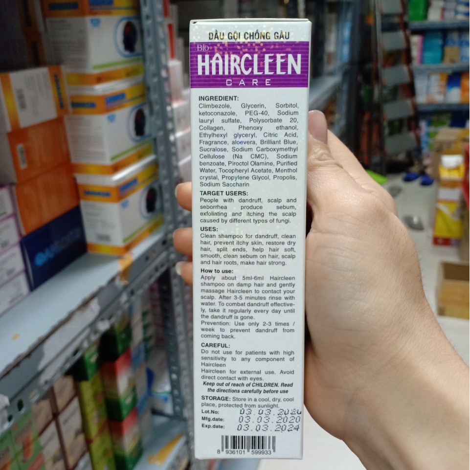 Dầu gội chống gầu HAIRCLEEN, sạch gàu hết ngứa da đầu - Trung Đông Pharmacy