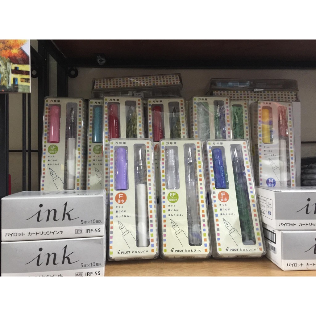 Bút Máy Pilot Kakuno Nhật Bản Thân Trắng Nắp Màu