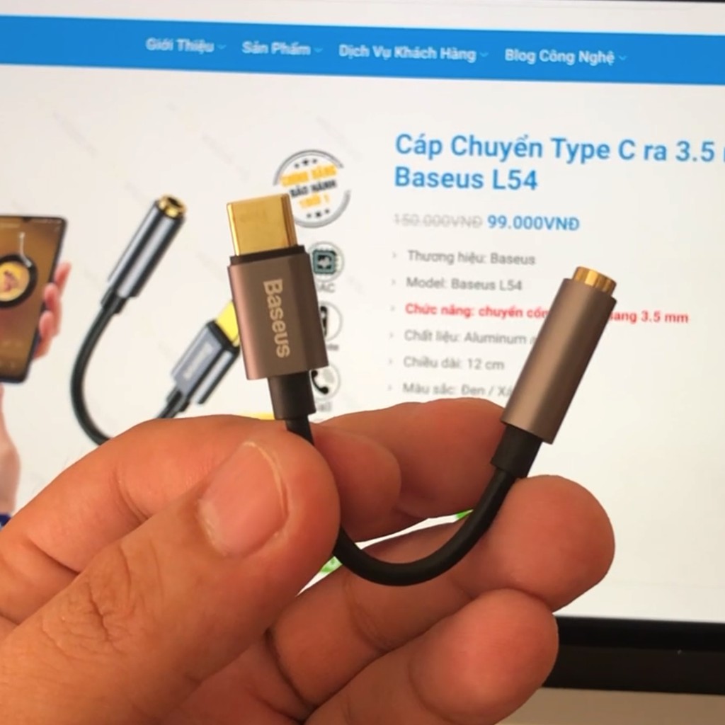 [Mã 2404EL10K giảm 10K đơn 20K] Cáp Chuyển Type C Ra 3.5 mm Baseus | Jack Chuyển Cho Samsung Note 10 Plus IPad Pro