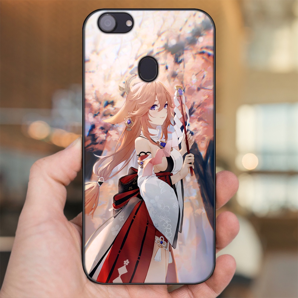 Ốp lưng Oppo F5, F5 Youth, F7 viền đen in hình Yae Miko Genshin Impact