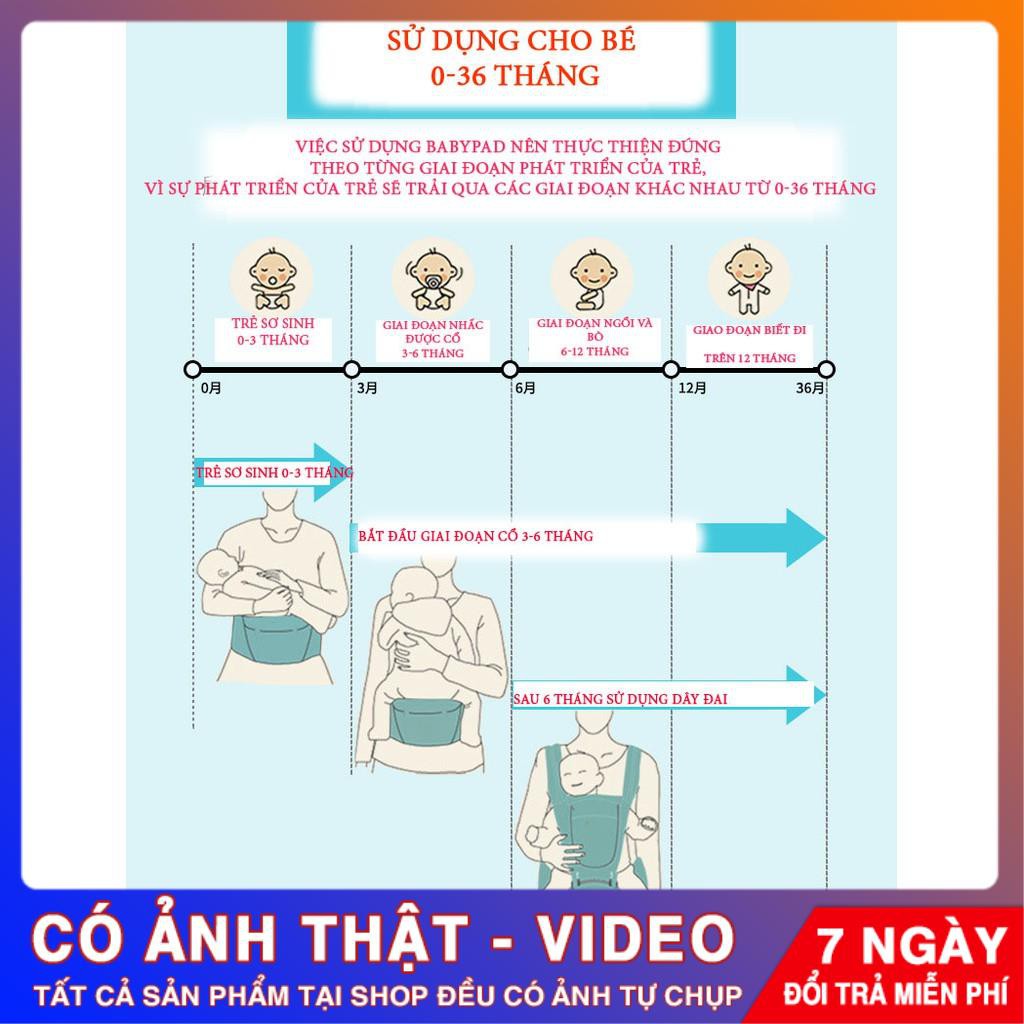 Địu em bé trợ lực Aixintu có ngăn chứa đồ siêu thoáng khí cho bé 0-36 tháng