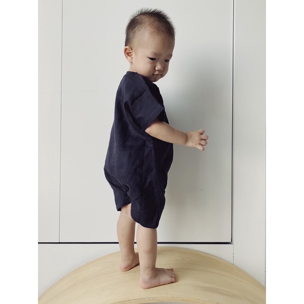 Box Romper Macro &amp; Micro - Áo Liền Quần Bé Trai Chất Liệu Linen