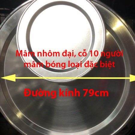 Mâm nhôm đại 79cm. Mâm nhôm bóng loại đặc biệt. Mâm nhôm cỡ đại tròn nặng.