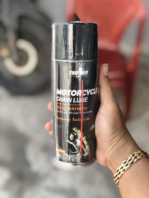 Combo dưỡng sên và rữa sên không văn THUNDER  motorcyle kèm bàn chải