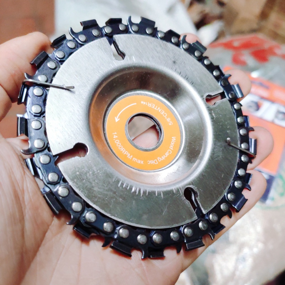 [RẺ NHẤT] Đĩa cưa xích 22 răng, lưỡi cưa xích cắt gỗ, phay phá gỗ đa năng gắn máy mài 4 inch [GIÁ TỐT]