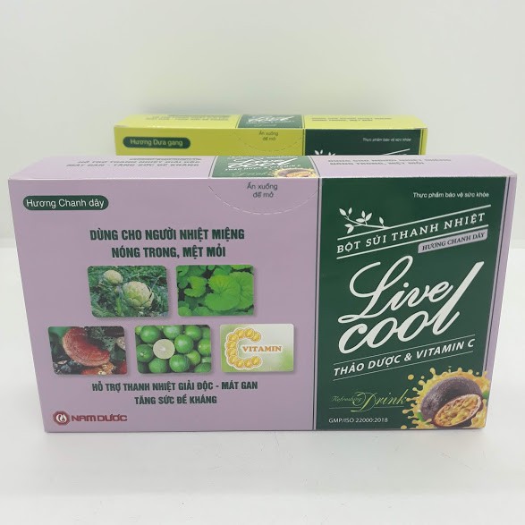 Bột sủi thanh nhiệt Live Cool hương chanh dây hộp 10 gói x 7g