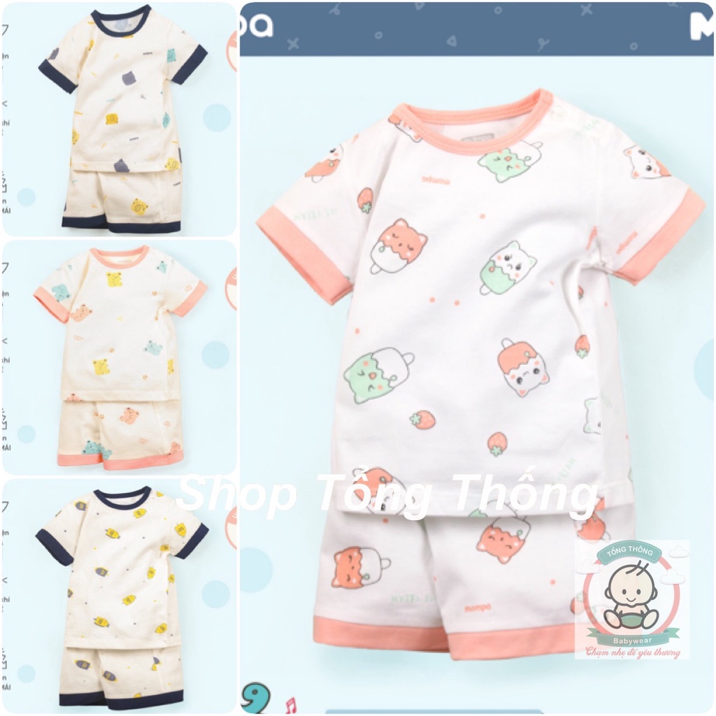 Bộ Mompa cộc tay vải Bamboo thun lạnh cao cấp mềm mịn thoáng mát thấm hút tốt cho bé trai bé gái MP607 MP608 MP2